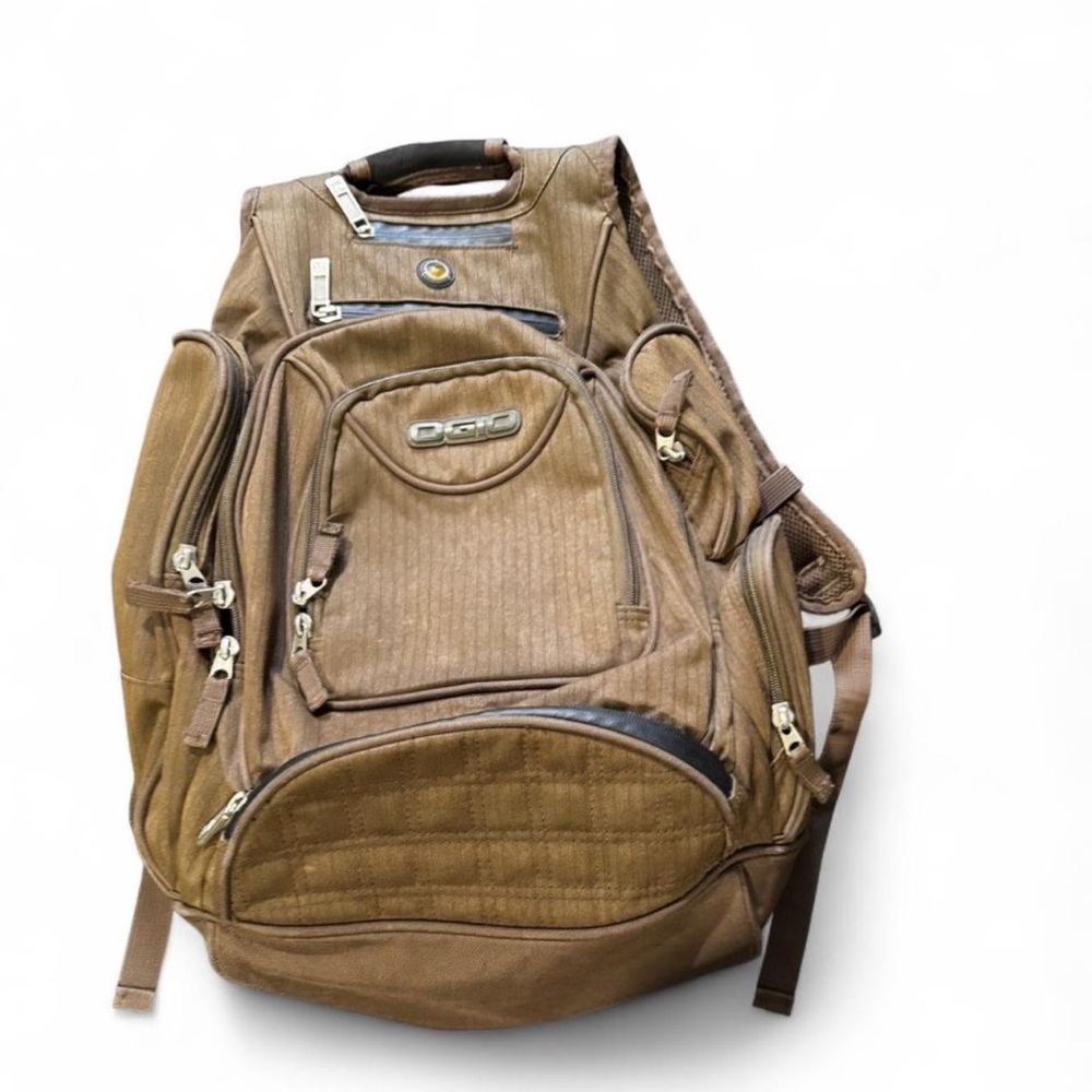 OGIO Tan/Brown Men's Travel Backpack with Multiple Compartments